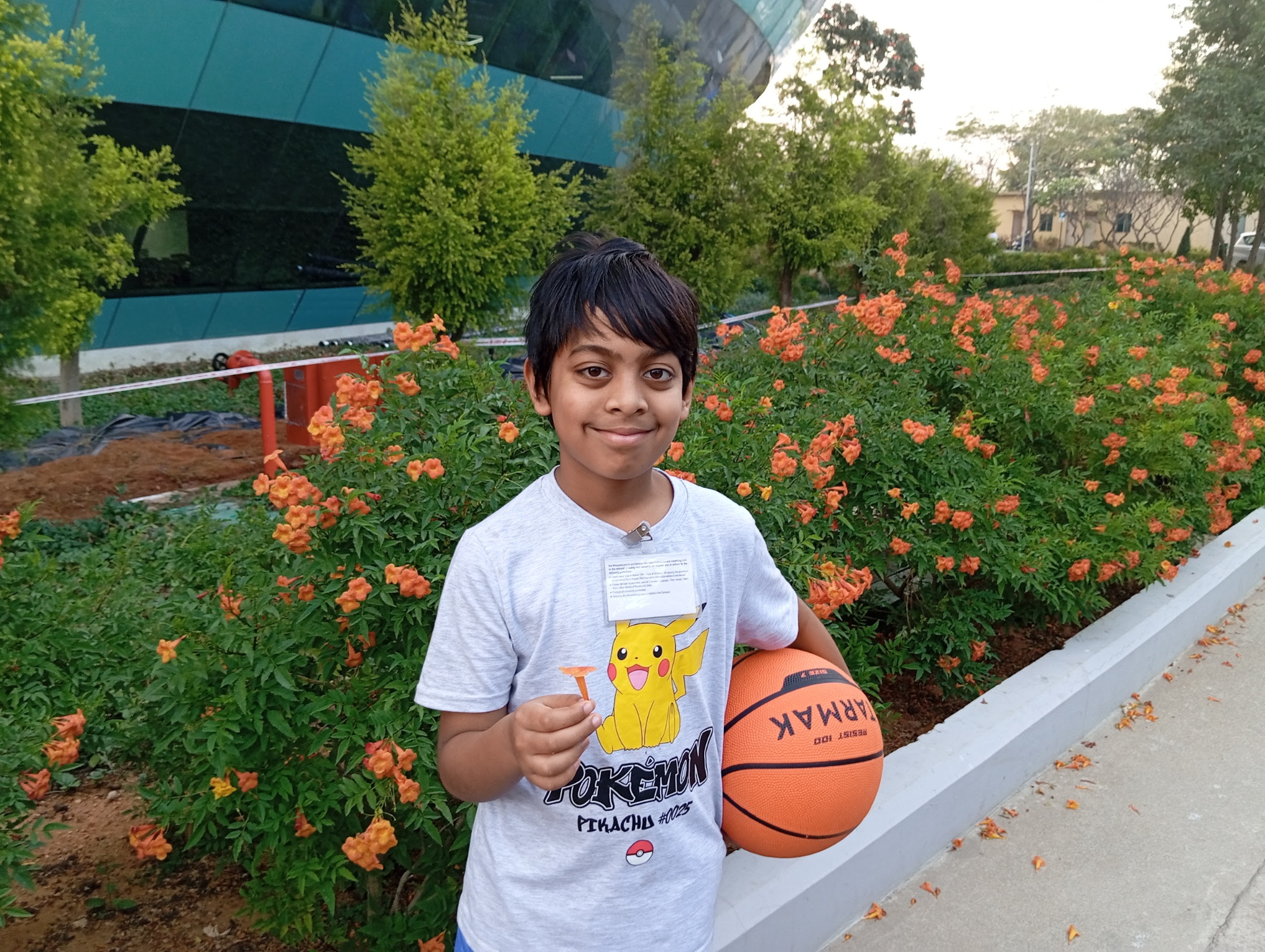 Pritesh with a basketball